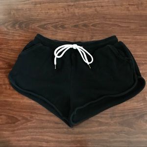Forever 21 Black Cotton Drawstring Shorts